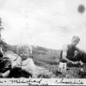 12 Walt, Mom & Charlie Cook - Haying - July 1923